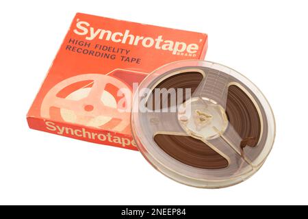 Hi-Fi-Audio-Band von Synchrotape, typisch für HiFi-Geräte mit 1950er und 1960er-Rolle-zu-Rolle-Recorder. Britisches Studio. (133) Stockfoto