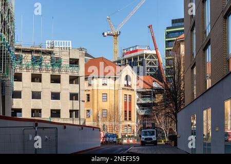 Im Zentrum von Bristol, England, werden Bauarbeiten durchgeführt Stockfoto