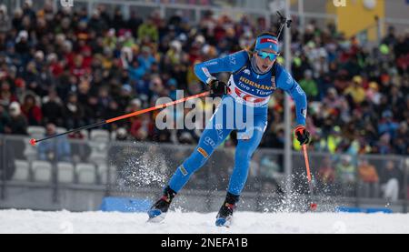 Oberhof, Deutschland. 16. Februar 2023. Biathlon: Weltmeisterschaft, Individual Relay, Gemischt. Lisa Vittozzi aus Italien auf der Rennstrecke. Kredit: Hendrik Schmidt/dpa/Alamy Live News Stockfoto