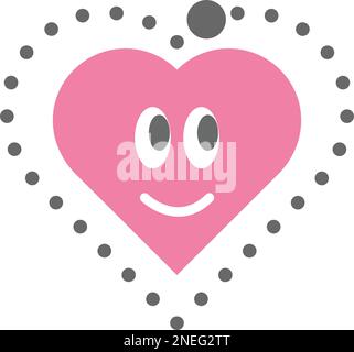 Gepunktete Herzform zur Markierung von Vorschul- und Kindergartenkindern für das Zeichnen Stock Vektor