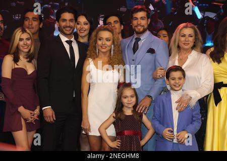 Premiere der Telenovela "El Amor Invencible" im Foro 15 von Televisa San Ángel Stockfoto