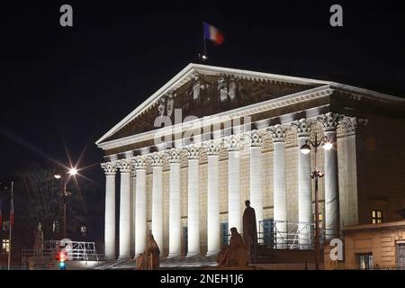 Die Nationalversammlung ist das Unterhaus des französischen parlaments. Offizieller Sitz der Nationalversammlung ist der Palais Bourbon . Paris. Frankreich. Stockfoto