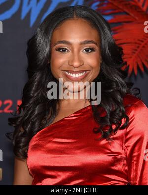 15. Februar 2023 - Burbank, Kalifornien - Taylor Polidore. Red Carpet Premiere Event für die sechste und letzte Saison des „Schneefalls“ von FX im Academy Museum of Motion Pictures, Ted Mann Theater. (Kreditbild: © Billy Bennight/AdMedia via ZUMA Press Wire) NUR REDAKTIONELLE VERWENDUNG! Nicht für den kommerziellen GEBRAUCH! Stockfoto