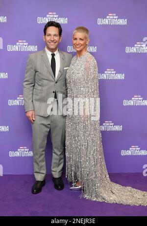 Paul Rudd und Evangeline Lilly besuchen die Gala-Vorführung von Ant-man und The Wasp: Quantumania im BFI Imax Waterloo in London. Foto: Donnerstag, 16. Februar 2023. Stockfoto