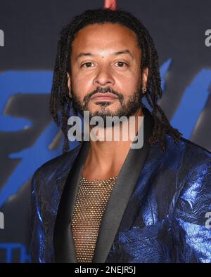 15. Februar 2023 - Burbank, Kalifornien - Brandon Jay McLaren. Red Carpet Premiere Event für die sechste und letzte Saison des „Schneefalls“ von FX im Academy Museum of Motion Pictures, Ted Mann Theater. (Kreditbild: © Billy Bennight/AdMedia via ZUMA Press Wire) NUR REDAKTIONELLE VERWENDUNG! Nicht für den kommerziellen GEBRAUCH! Stockfoto