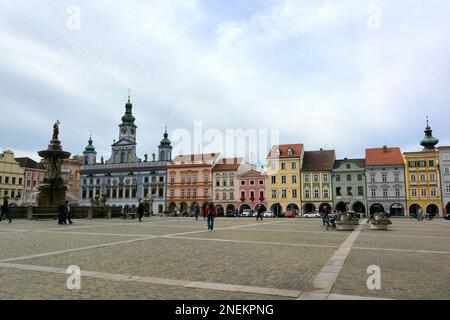 Přemysl Otakar II Square, Náměstí Přemysla Otakara II., České Budějovice, Südböhmische Region, Tschechische Republik, Europa Stockfoto