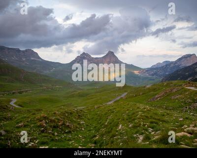 Saddle Pass bei Sonnenuntergang, Durmitor Stockfoto