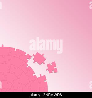 Rundes Puzzle mit zwei fehlenden Teilen Stockfoto