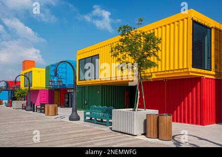 Doha Containers Yard, Box Park, Old Doha Port, Katar Stockfoto