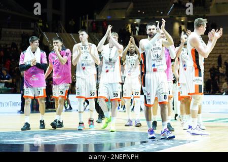 Turin, Italien. 16. Februar 2023. BERTRAM YACHTEN DERTHONA TORTONA vs. DOLOMITI ENERGIA TRENTINO, im Foto Editorial Use Only Credit: Independent Photo Agency/Alamy Live News Stockfoto