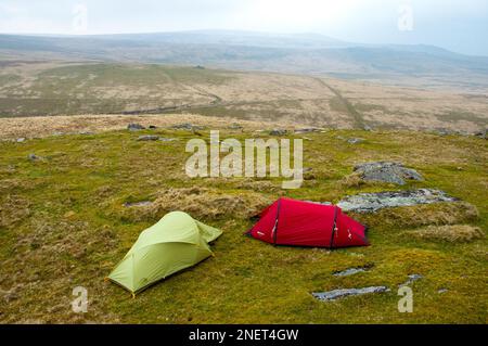 Wildes Camping im Dartmoor-Nationalpark Stockfoto