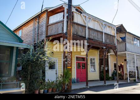 Das Locke Historic District liegt in der Gegend des Sacramento-San Joaquin River Delta in Norhern Kalifornien. Die Stadt wurde als erste Wet entwickelt Stockfoto