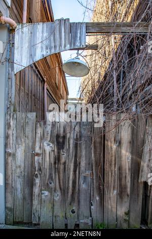 Das Locke Historic District liegt in der Gegend des Sacramento-San Joaquin River Delta in Norhern Kalifornien. Die Stadt wurde als erste Wet entwickelt Stockfoto