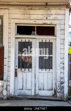 Das Locke Historic District liegt in der Gegend des Sacramento-San Joaquin River Delta in Norhern Kalifornien. Die Stadt wurde als erste Wet entwickelt Stockfoto