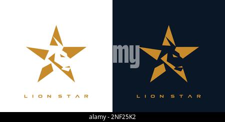 Das Lion Star Logo ist modern und leistungsstark Stock Vektor