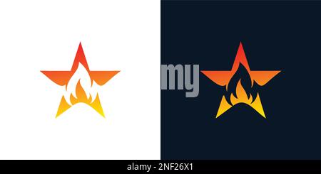 Modernes und cooles Fire Star-Logo Stock Vektor