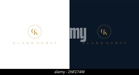 Modernes und elegantes CK-Initialen-Logo-Design 3 Stock Vektor