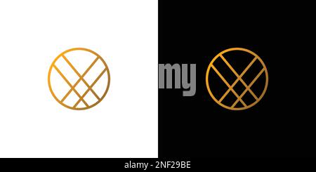 Modernes und minimalistisches rundes X-Logo-Design Stock Vektor