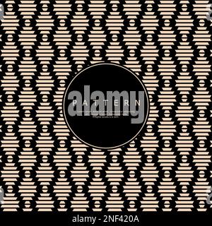 Luxuriöses Design mit goldenen, flachen Streifen und abstraktem Muster. Abstraktes Wabenmuster Stock Vektor