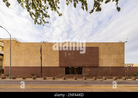Texas, NOV. 25 2022 - überdachter Blick auf die Federal Reserve Bank von El Paso in der Innenstadt Stockfoto