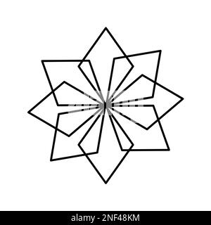 Eine Vektordarstellung schwarzes geometrisches Symbol, isoliert auf weißem Hintergrund. Für Firma, Banner, Web verwenden. Stock Vektor