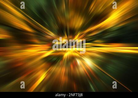 Zeitwarp, im Weltraum unterwegs. Raumzeitreisekonzept. Physik. 3D Abbildung Stockfoto