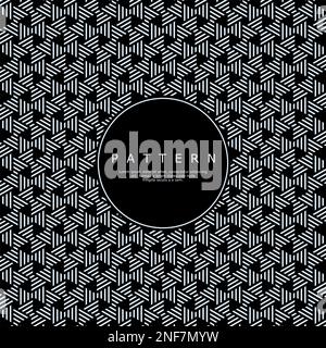 Moderner, minimalistischer Vektor mit schwarz-weißem Dreieck und abstraktem Muster. Stock Vektor