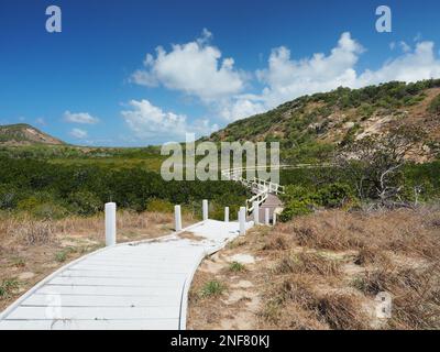 Start des Pandanus Track, Lizard Island, Australien Stockfoto