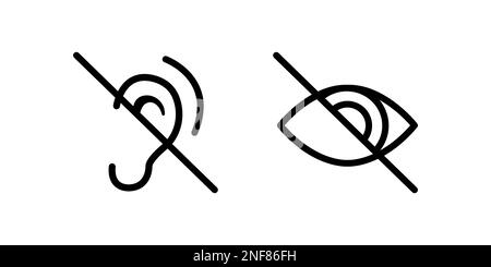 Symbol für Zeichensprache, blindes icon.deaf-Symbol. Symbol für deaktivierte Webanwendung, Symbole für Barrierefreiheit, Signatursymbol, Vektor Stock Vektor