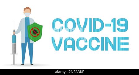 COVID-19-Impfstoff. Poster. Vektordarstellung. Stock Vektor