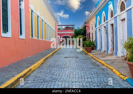Old San Juan Street Puerto Rico USA Stockfoto