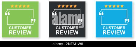 Symbol für Kundenrezensionen im flachen Stil. Vektordarstellung der Produktbewertung auf isoliertem Hintergrund. Prüfen Sie das Geschäftskonzept für die Unterzeichnung des Feedbacks. Stock Vektor