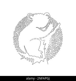 Einfach geschwungene, durchgehende Linienzeichnung eines bezaubernden Koalas. Strichzeichnung mit fortlaufenden Linien Design Vektor Darstellung eines Koalas, Baumklettern Tier Stock Vektor