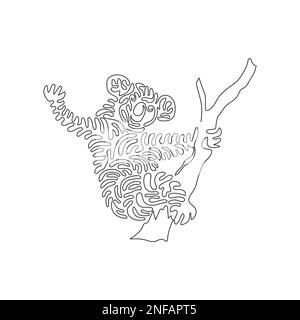 Eine einzelne geschwungene Zeichnung mit einer Linie von süßer abstrakter Koala-Kunst. Design-Vektor mit durchgehenden Linien Illustration eines bezaubernden Koalas für Ikone Stock Vektor