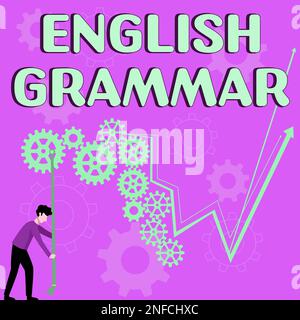Konzeptionelle Darstellung Englisch Grammatik, Kurse zum Business Approach decken alle Ebenen des Sprech- und Schreibens in englisch ab Stockfoto