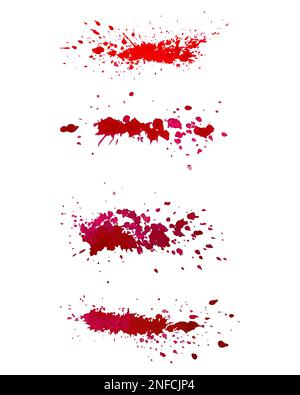Tropfen von Aquarellen, von Wein, Blut, Farbe, rot-burgunderrot. Vektordarstellung Stock Vektor