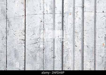 Weiße graue Holzstruktur. Abgenutzte Oberfläche mit grauem weißem Holzhintergrund. Stockfoto