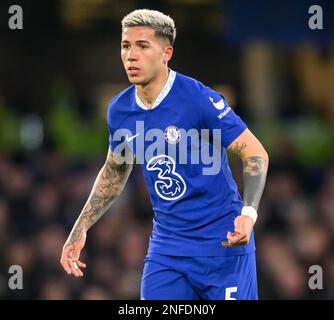 03. Februar 2023 - Chelsea gegen Fulham - Premier League - Stamford Bridge Chelsea's Enzo Fernandez während des Premier League-Spiels gegen Fulham. Bild : Mark Pain / Alamy Live News Stockfoto