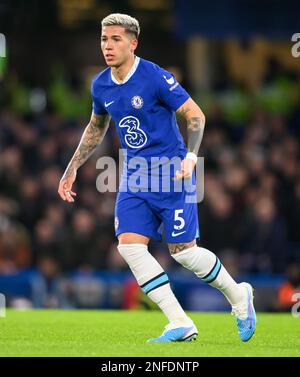 03. Februar 2023 - Chelsea gegen Fulham - Premier League - Stamford Bridge Chelsea's Enzo Fernandez während des Premier League-Spiels gegen Fulham. Bild : Mark Pain / Alamy Live News Stockfoto