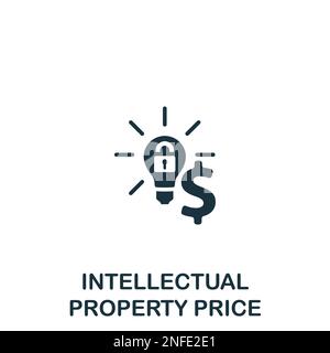 Symbol für den Preis für geistiges Eigentum. Einfarbiges einfaches Schild aus der Sammlung von geistigem Eigentum. Preissymbol für geistiges Eigentum für Logo und Vorlagen Stock Vektor