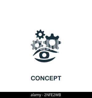 Symbol "Konzept". Einfarbiges einfaches Schild aus der Ideensammlung. Konzeptsymbol für Logo, Vorlagen, Webdesign und Infografiken Stock Vektor