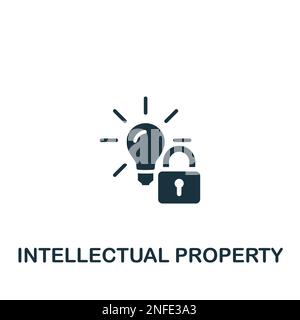 Symbol für geistiges Eigentum. Einfarbiges einfaches Schild aus der Sammlung von geistigem Eigentum. Symbol für geistiges Eigentum für Logo, Vorlagen, Webdesign Stock Vektor