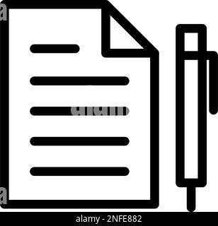 Einfaches Memo- und Stiftsymbol. Bericht. Bearbeitbarer Vektor. Stock Vektor