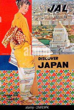 Japanisches Reiseposter Im Vintage-Stil Stockfoto