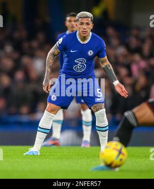 03. Februar 2023 - Chelsea gegen Fulham - Premier League - Stamford Bridge Chelsea's Enzo Fernandez während des Premier League-Spiels gegen Fulham. Bild : Mark Pain / Alamy Live News Stockfoto