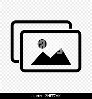 Fotosymbole auf transparentem Hintergrund isoliert. Bearbeitbarer Vektor. Stock Vektor
