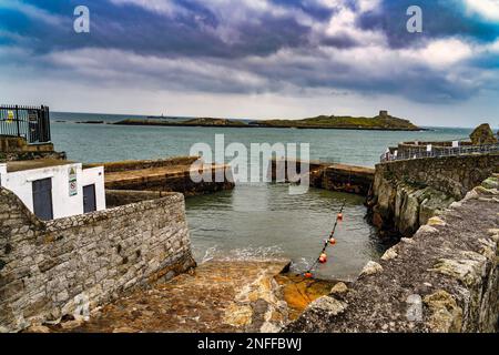 Dalkey Island vom Hafen von Coliemore Stockfoto