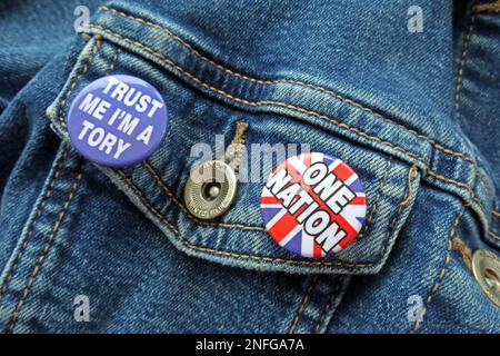 Können Sie darauf vertrauen, dass die Tories ein einheitliches Großbritannien behalten und schützen oder es für Großbritannien zerstören? Stockfoto