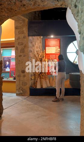 Das archäologische Museum Guayadeque bietet Ausstellungen über menschliche und vulkanische Aktivitäten auf Gran Canaria Stockfoto