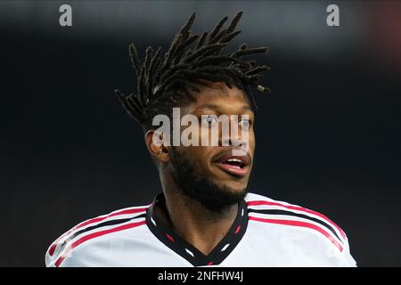 Fred von Manchester United während des Spiels La Liga zwischen dem FC Barcelona und Manchester United spielte am 16. Februar 2023 im Spotify Camp Nou Stadium in Barcelona, Spanien. (Foto: Sergio Ruiz / PRESSIN) Stockfoto